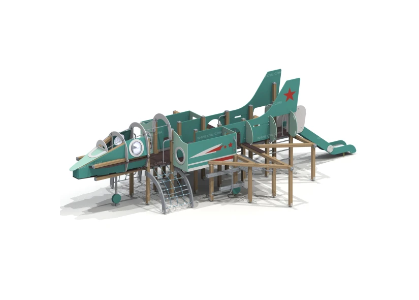 Детский игровой комплекс «Военный самолёт» - 004437